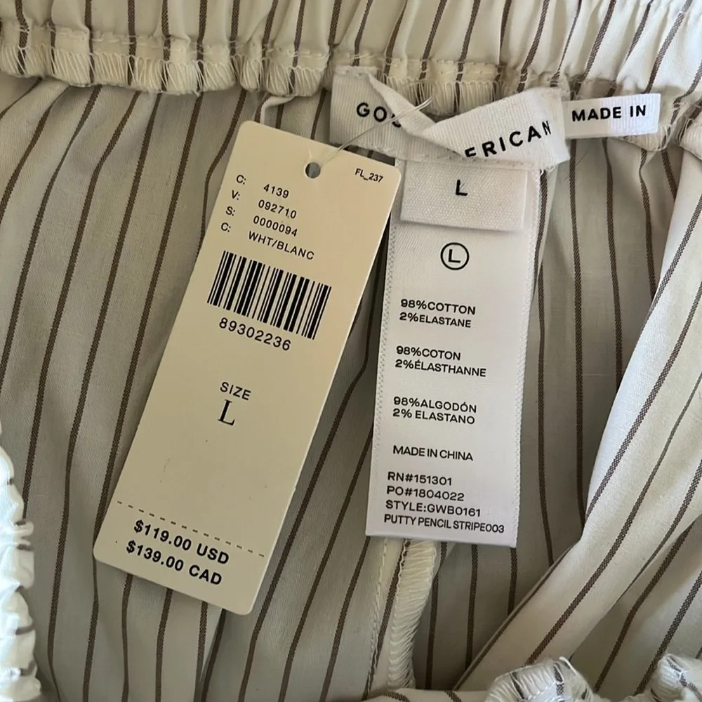NWT Good American X Anthropologie Striped Boxer Shorts - Picture 8 of 9